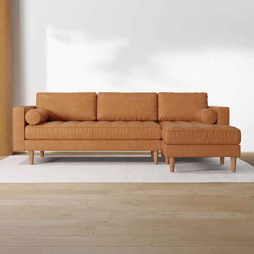 Dennes Leather 2-Piece Chaise Sectional (102") by West Elm
