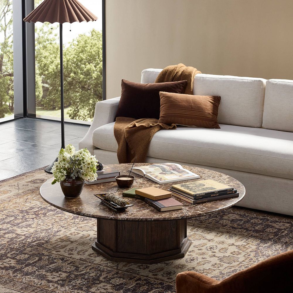 Solara Round Marble Coffee Table (50") by West Elm