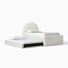 Open Box: Elora Arched Upholstered Trundle, Twin, Chunky Boucle, White