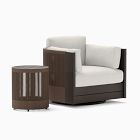 Porto Aluminum Outdoor Swivel Chair &amp; Side Table (18")