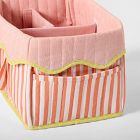 Pink Chicken Stripe Diaper Caddy