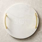 Marble &amp; Brass Round Charcuterie Board