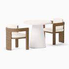 Concrete Pedestal Outdoor Dining Table (32"&ndash;60") &amp; Westport Barrel Dining Chairs Set