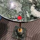 Open Box: Alcyone Round Marble Drink Table (8.5") - Green, Brass