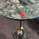 Open Box: Alcyone Round Marble Drink Table (8.5") - Green, Brass