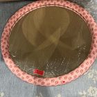 Open Box: Begonia Upholstered Round Mirror - Peach Powder