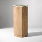 Open Box: Emsworth Drink Table (10") - Sawar Marble, Blonde