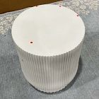 Open Box: Fluted Ceramic Indoor/Outdoor Side Table (16") - White