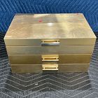 Open Box: Mid-Century Champagne Lacquer Jewelry Box, Grand (7.25"H)
