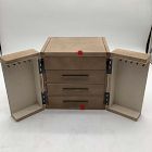 Open Box: Modern Fluted Jewelry Box, Cube (10"H) - Dune