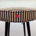 Open Box: Pierce &amp; Ward Bar Stool (30") - Pierce &amp; Ward Stripe, Black Cast Metal