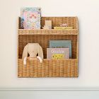 Rattan Bookshelf with Storage (25")