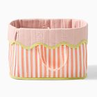 Pink Chicken Stripe Diaper Caddy