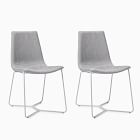 Open Box: Modern Slope Dining Chair, Set of 2 - Performance Basket Slub Platinum, Monochromatic