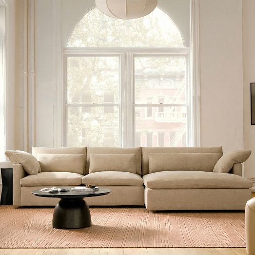 Harmony Modular Thin Arm 2-Piece Double Wide Chaise Sectional (131") by West Elm