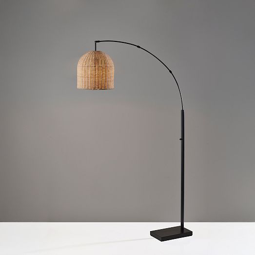 Louisa Rattan Arc Floor Lamp 80