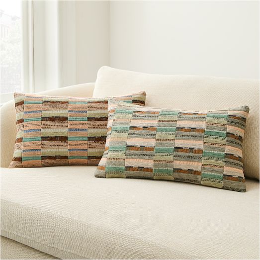 Crewel Multi Geo Block Pillow Cover by West Elm