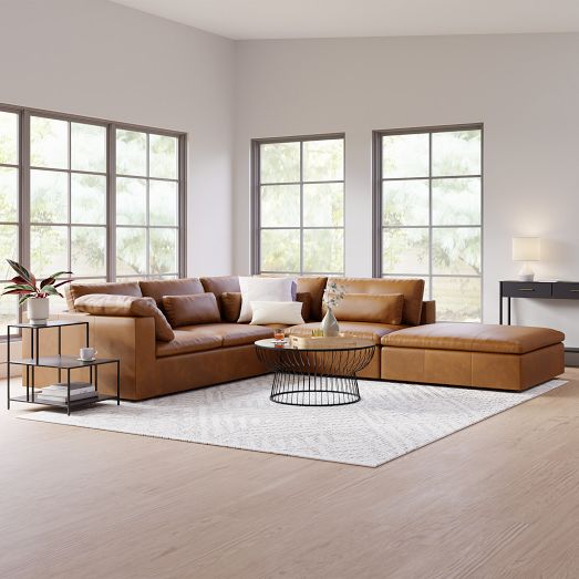 Harmony Modular Leather 4-Piece Sectional (122") by West Elm