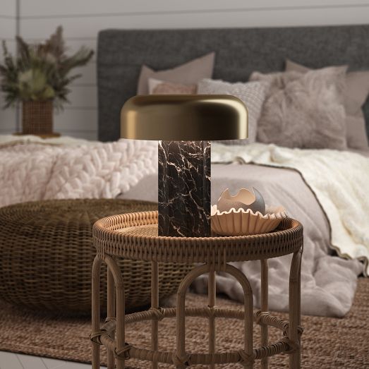 Shylah Cordless Travertine Table Lamp 12