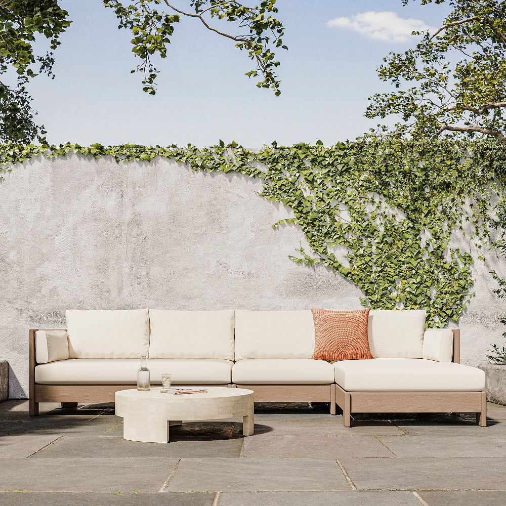 Porto Outdoor 3-Piece Chaise Sectional (134") by West Elm