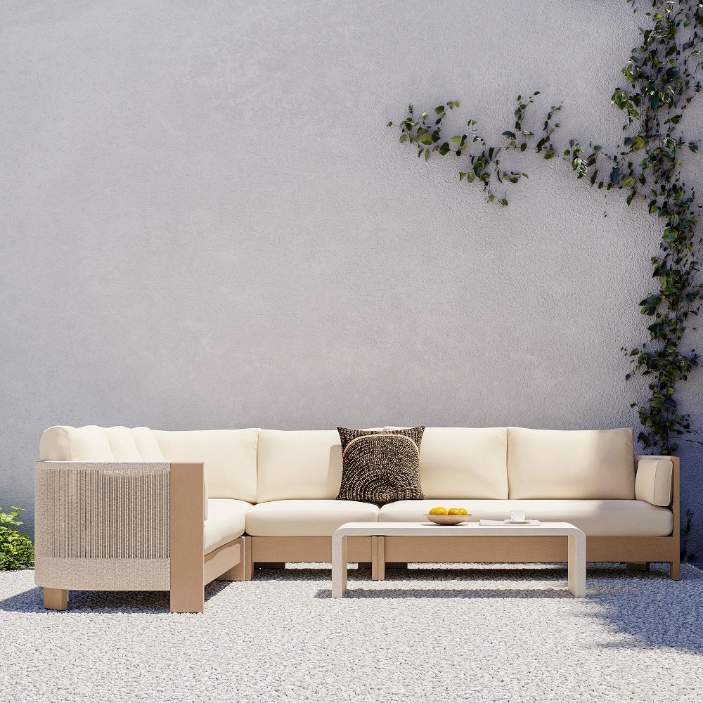 Porto Outdoor 4-Piece L-Shaped Sectional (129") by West Elm