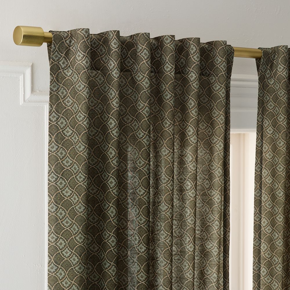 Diamond Lattice Floral Curtain by West Elm