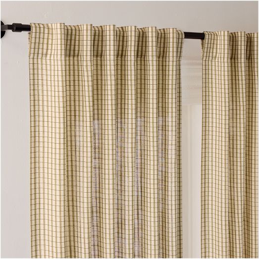 Gingham Curtain, 100% Cotton Window Panel | West Elm