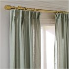 Open Box: Pleated European Flax Linen Light Filtering Curtain (48"W x 96"L) - Celadon Melange