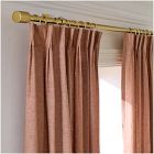 Open Box: Pleated European Flax Linen Blackout Curtain (48"W x 96"L) - Terracotta Melange
