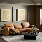 Delevan Leather Power Recliner 3-Piece Chaise Sectional (121")
