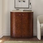 Beaux Travertine &amp; Burl Wood Cabinet (32")