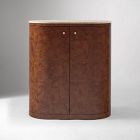Beaux Travertine &amp; Burl Wood Cabinet (32")