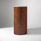 Beaux Travertine &amp; Burl Wood Cabinet (32")