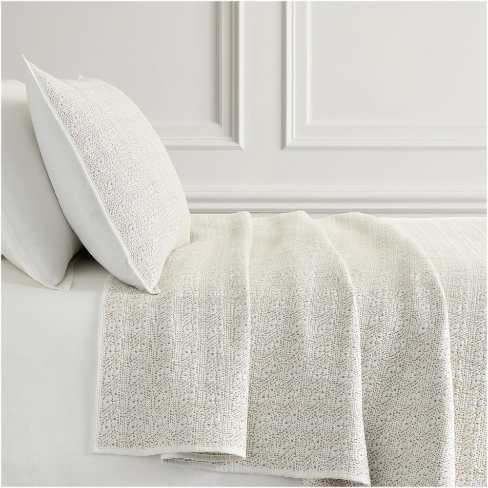 Reflections Matelasse Origin Coverlet & Shams - King/Cal.King, White