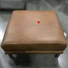 Open Box: Dekalb Ottoman - Saddle Leather Nut, Acorn