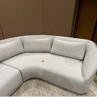 Open Box: Aviana Right-Arm Wedge Return Sofa - Performance Yarn Dyed Linen Weave Oatmeal, Cool Walnut