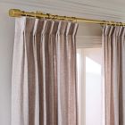 Open Box: Pleated European Flax Linen Light Filtering Curtain (48"W x 96"L) - Dark Flax