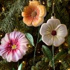 Glass Pink Geranium Ornament