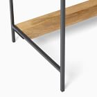 Industrial Solid Wood Storage 2-Piece Modular Desk w/ Open Shelves (64")
