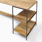 Industrial Solid Wood Storage 2-Piece Modular Desk w/ Open Shelves (64")