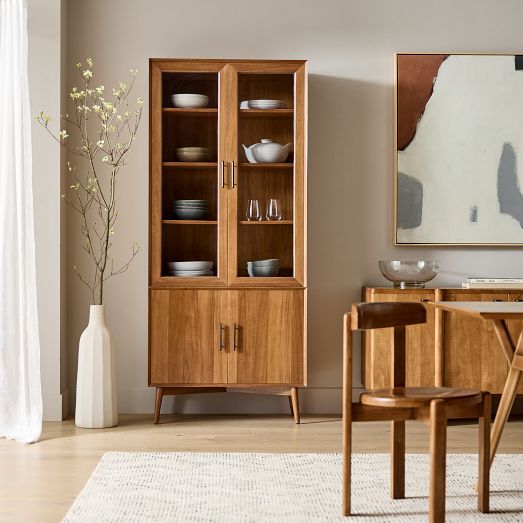 Mid-Century Glass Cabinet (35")
