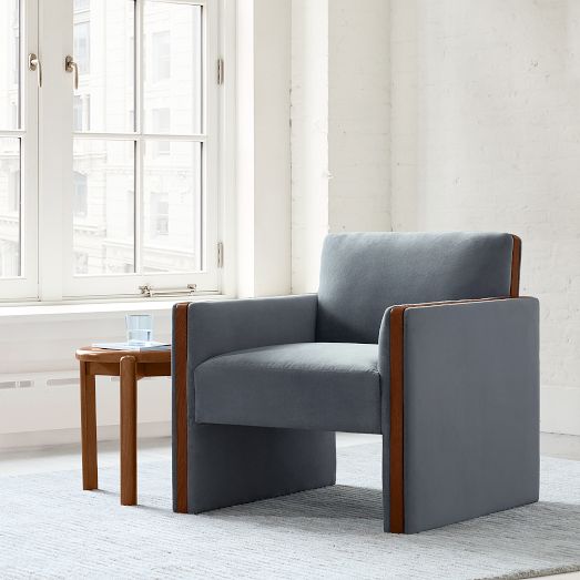 Schaefer Wood Trim Club Chair by West Elm