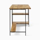Industrial Solid Wood Storage 2-Piece Modular Desk w/ Open Shelves (64")
