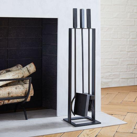 Industrial Fireplace Tools - Black Set