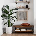 Linear Cool Walnut Wood Wall Shelves with Jordan Brackets
