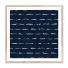 Indigo Blue Stripe Framed Wall Art