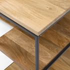Industrial Solid Wood Storage 2-Piece Modular Desk w/ Open Shelves (64")