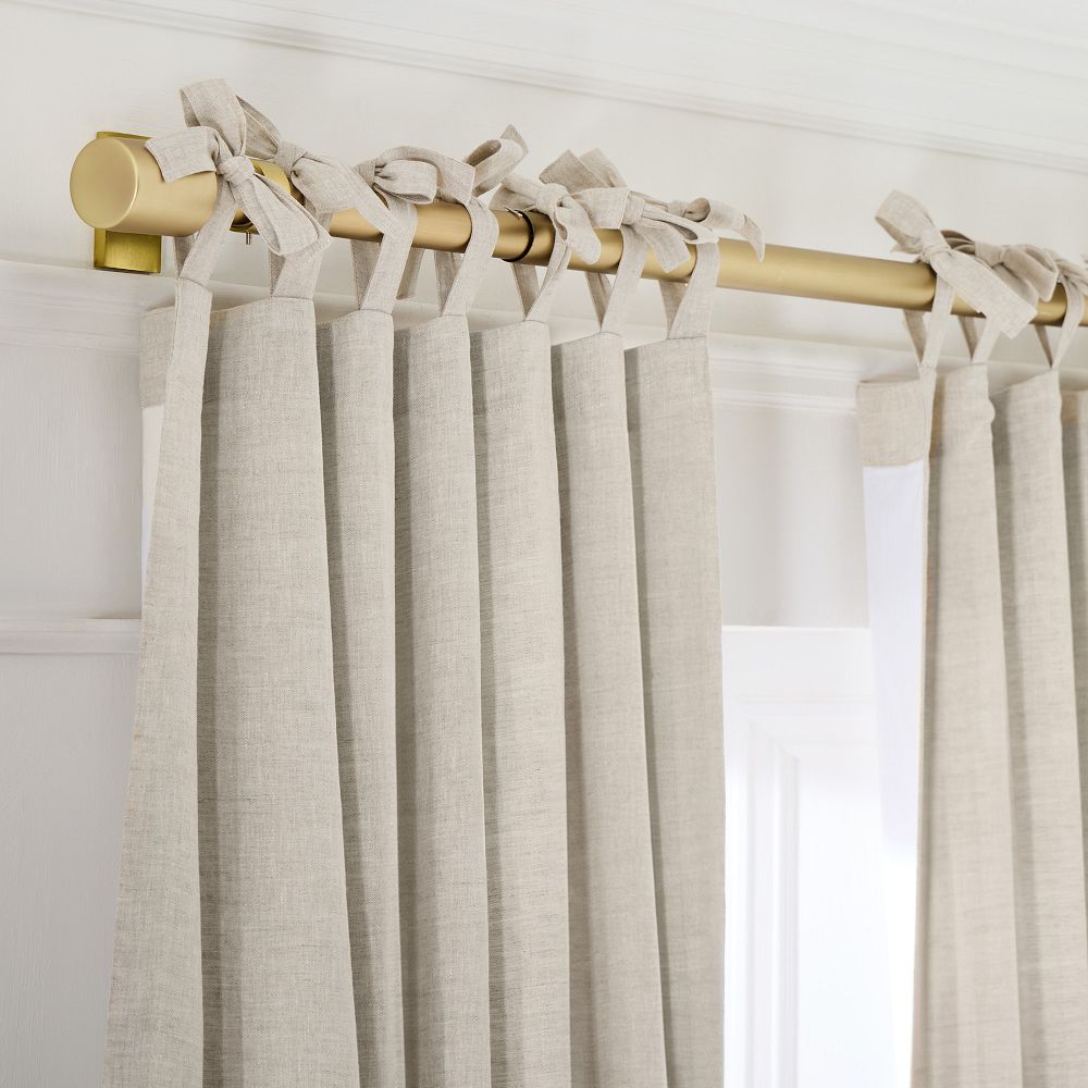 European Flax Linen Blackout Curtain w/ Tie Top by West Elm