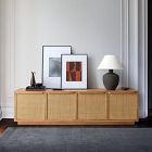 Callahan Solid Wood Rattan Media Console (80")