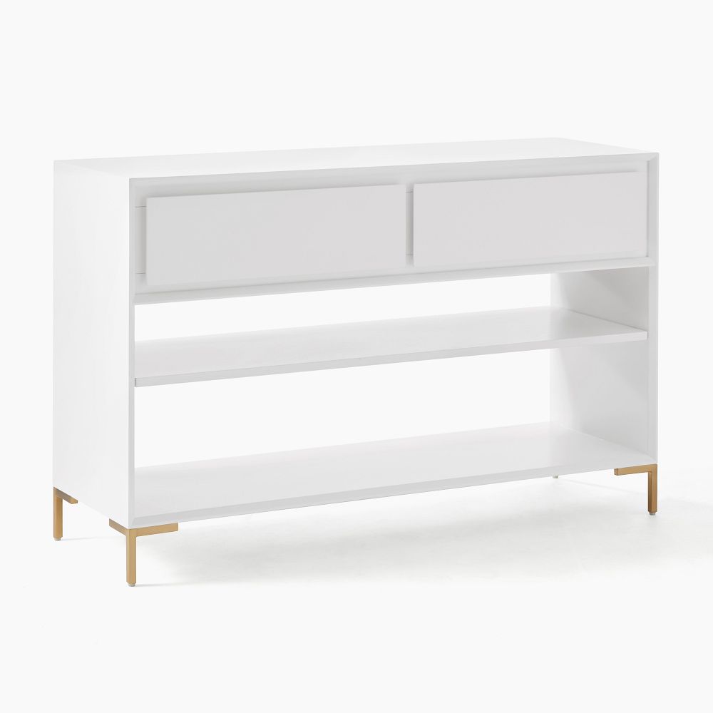 Nolan Entryway Console (47.5") - White + Champagne Bronze